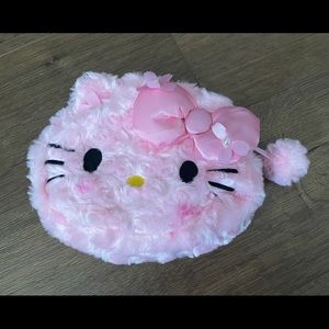 HELLO KITTY-NWT Pink Plush Cosmetics Bag